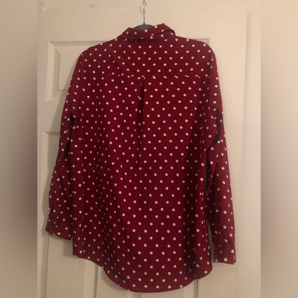 Red/White Polka Dot Blouse XL - Picture 2 of 4